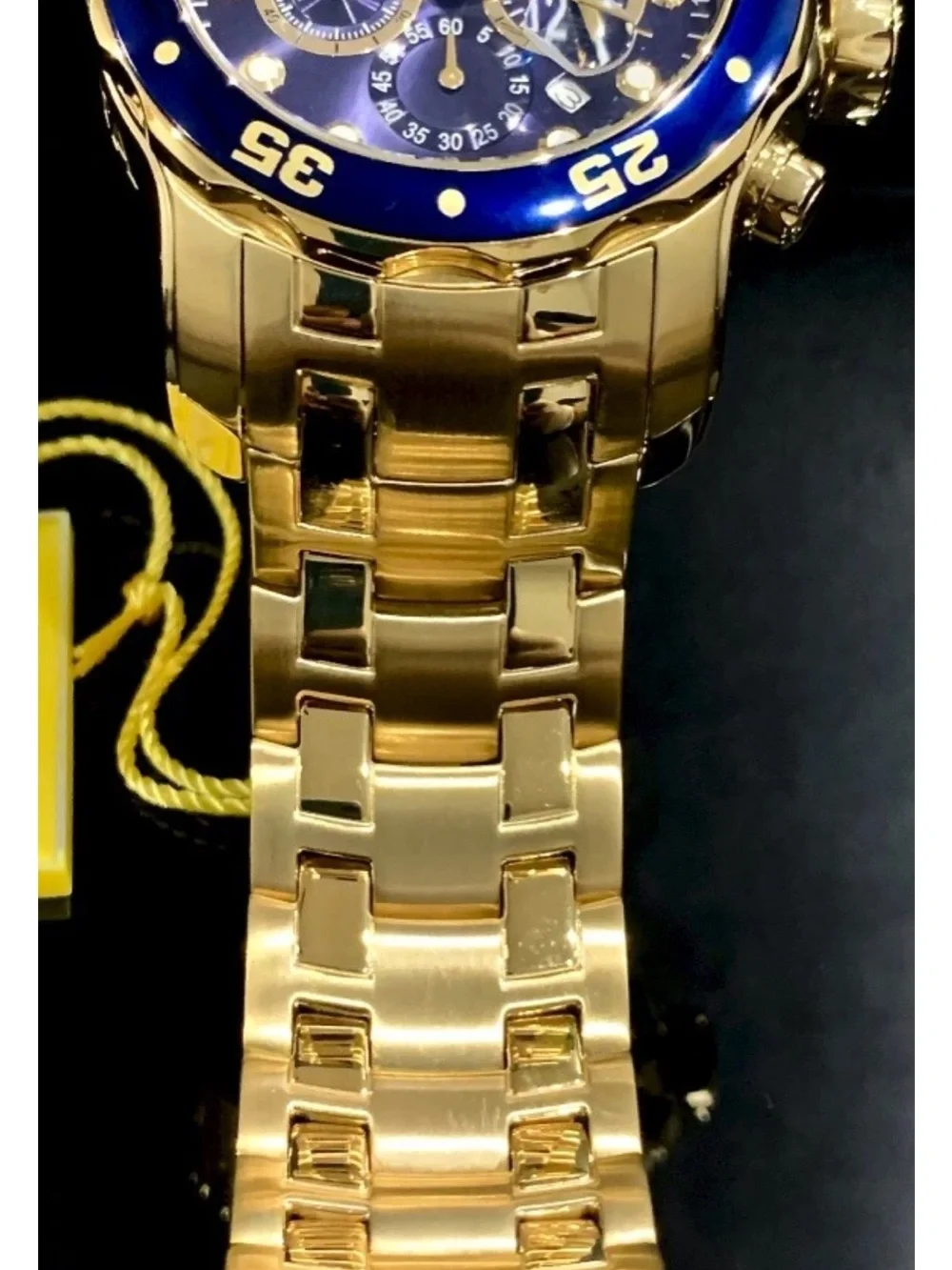Invicta Men’s PRO DIVER SCUBA Chronograph Blue Dial 18kt Gold Plated Watch. 0073 - Picture 9 of 12